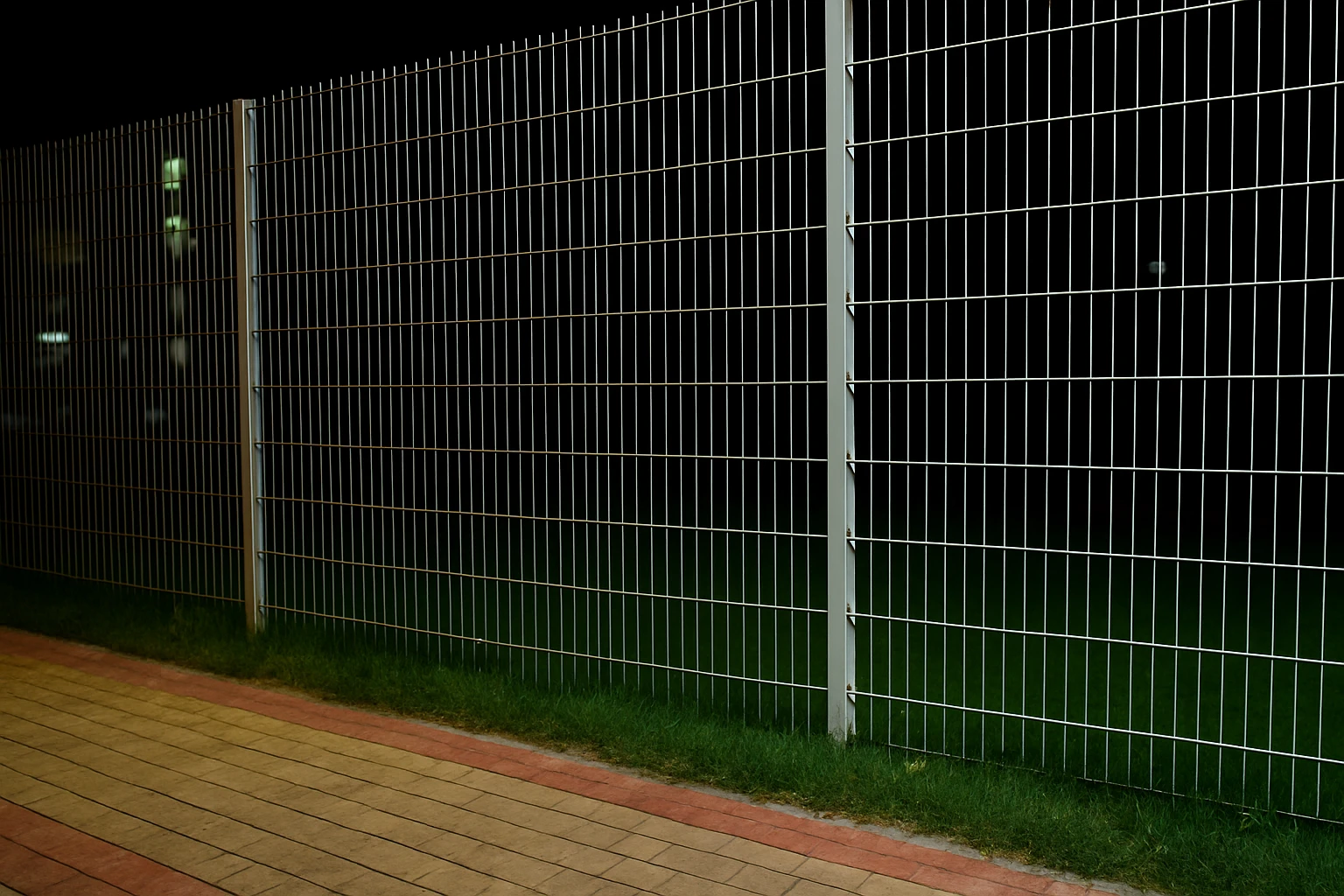 Weldmesh security enclosure around restricted industrial plant