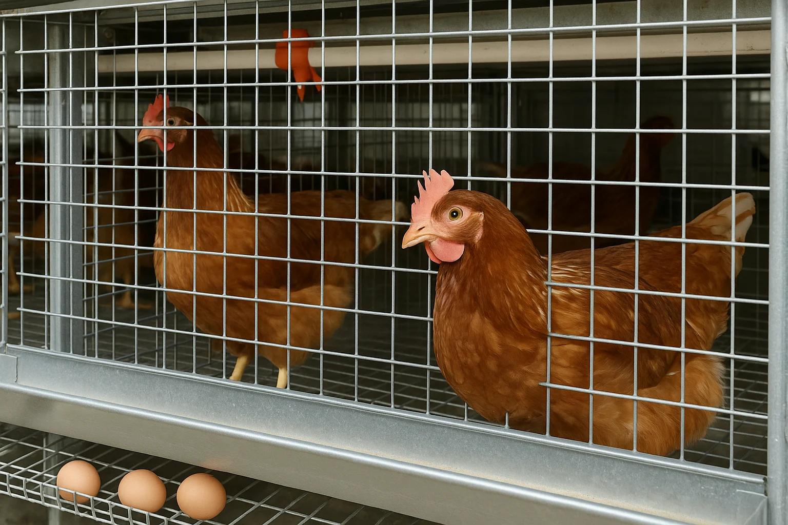 GI weldmesh used in poultry cages and enclosures