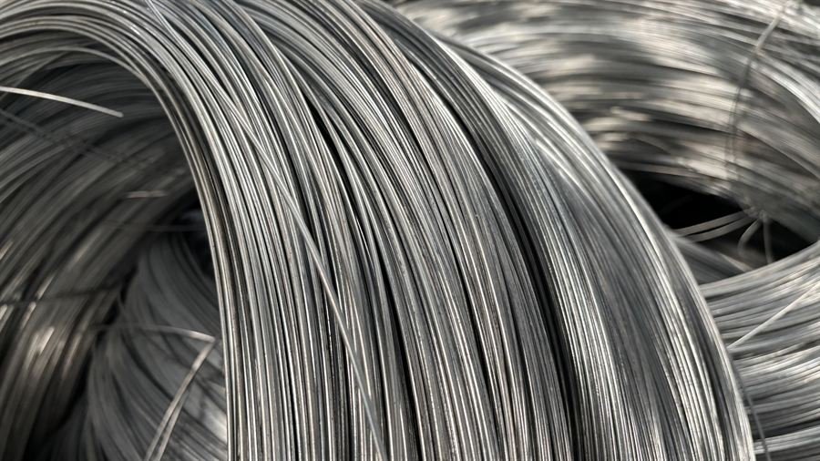 Macro photograph showing continuous zinc coating across a GI weldmesh node